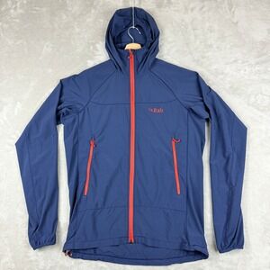 Rab Ventus Jacket Men M Navy Softshell Full Zip Lightweight Hooded QWS-25 EUC